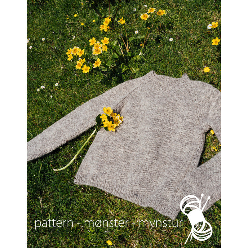 Sweater med raglan mønster