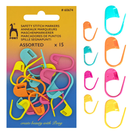 Pony markeringslåse plast assorteret 15 stk