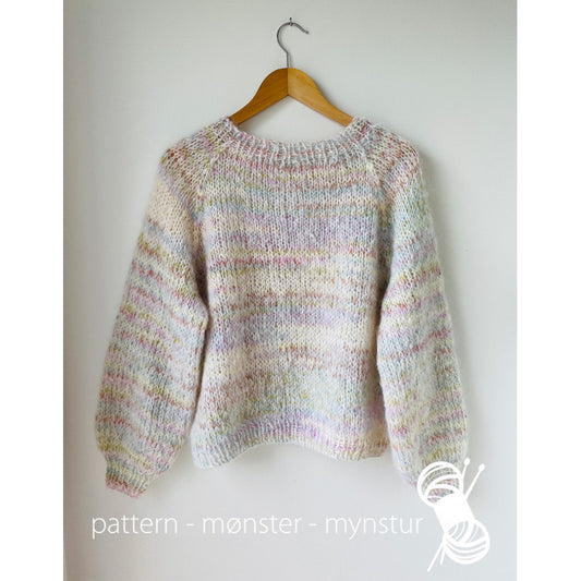 Farverig Fipa/Alpakka bluse